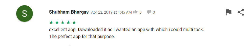 Archived CnX Player Android user review screenshot