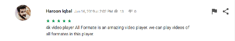 Archived CnX Player Android user review screenshot