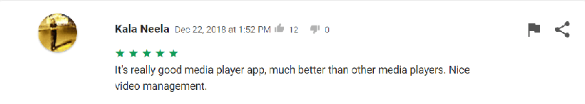 Archived CnX Player Android user review screenshot