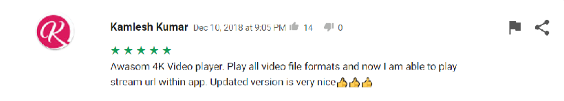 Archived CnX Player Android user review screenshot
