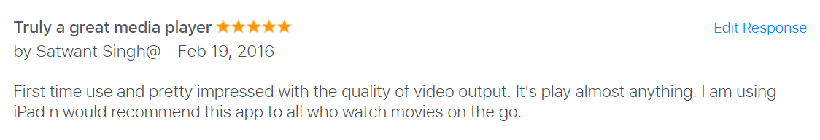 Archived CnX Player iPhone user review screenshot