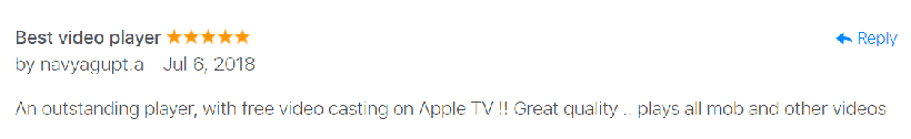 Archived CnX Player iPhone user review screenshot