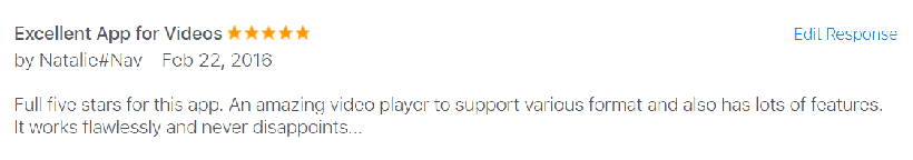 Archived CnX Player iPhone user review screenshot