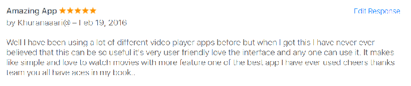 Archived CnX Player iPhone user review screenshot