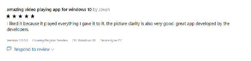 Archived CnX Player Windows user review screenshot