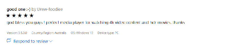 Archived CnX Player Windows user review screenshot