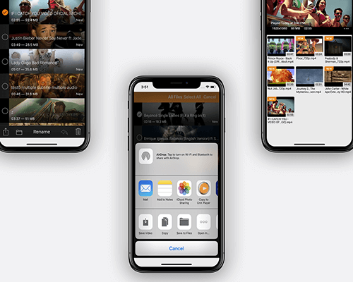 Airdrop Add media via other apps using