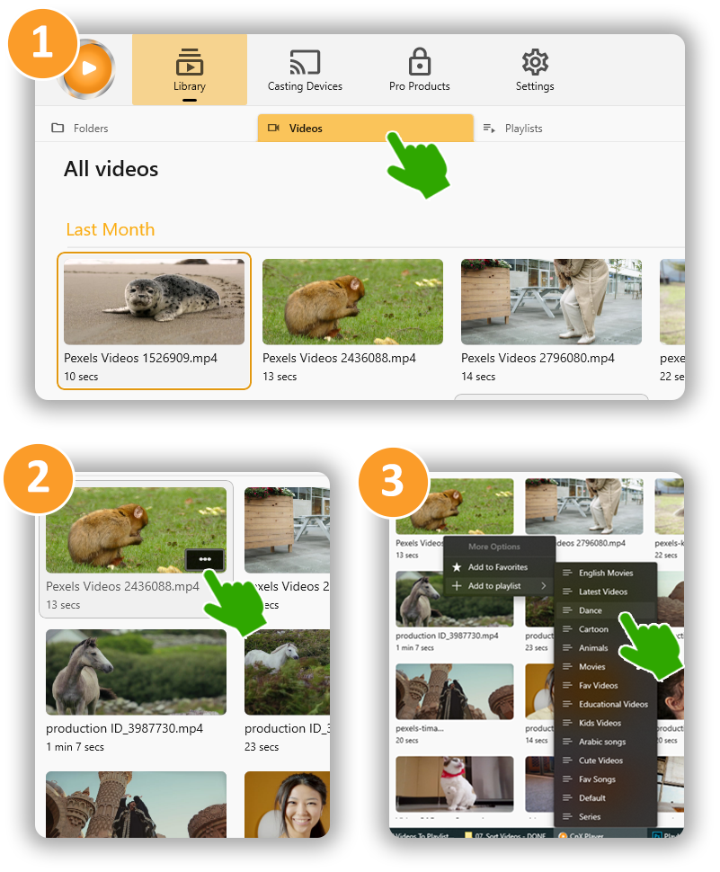 Add Videos to Playlist in Media Gallery